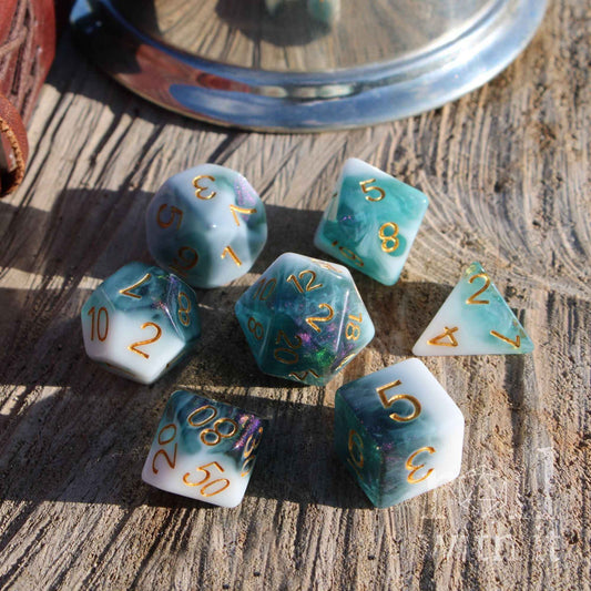 Glacial Tides Dice - Dungeons and Dragons Dice Set | 7 Polyhedral Dice | RPG Dice | Tabletop Roleplaying