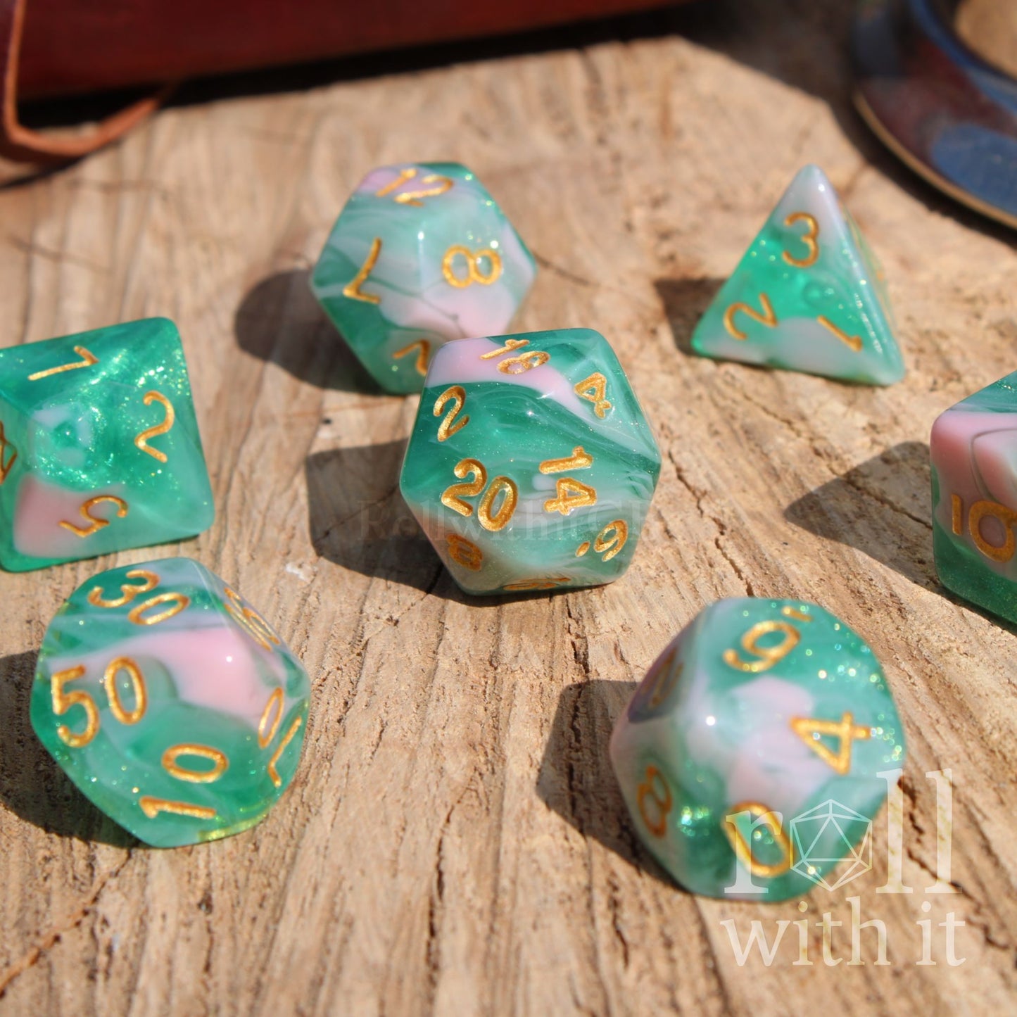 Aquamarine Sandbank Dice - Dungeons and Dragons Dice Set | 7 Polyhedral Dice | RPG Dice | Tabletop Roleplaying