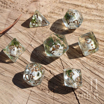 Mossy Grave - Dungeons and Dragons Dice Set | 7 Polyhedral Dice | RPG Dice | Tabletop Roleplaying (Copy)
