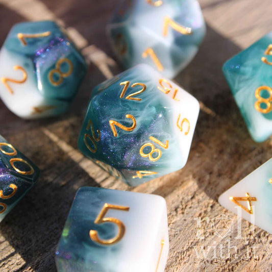 Glacial Tides Dice - Dungeons and Dragons Dice Set | 7 Polyhedral Dice | RPG Dice | Tabletop Roleplaying