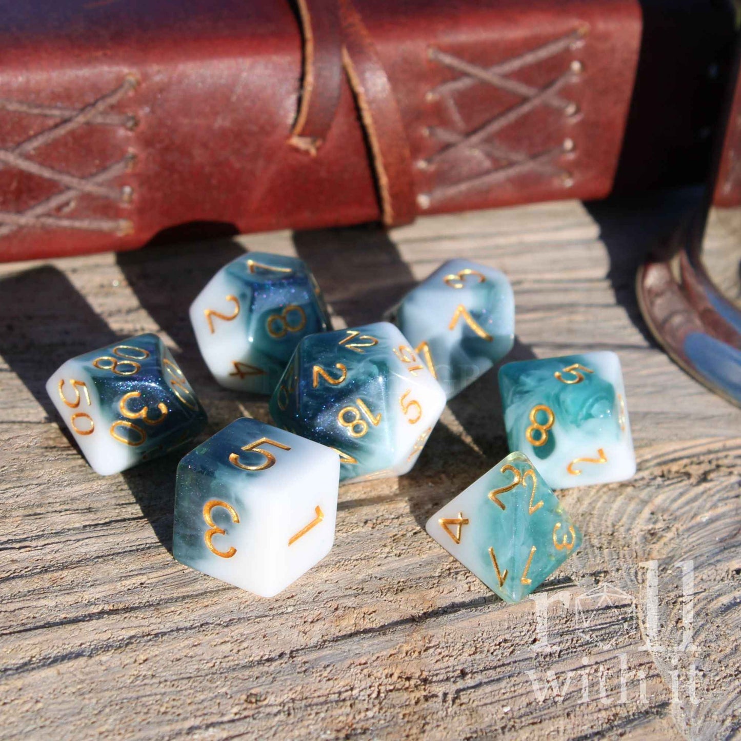 Glacial Tides Dice - Dungeons and Dragons Dice Set | 7 Polyhedral Dice | RPG Dice | Tabletop Roleplaying