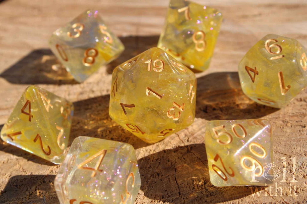 Divine Flame Dice - Dungeons and Dragons Dice Set | 7 Polyhedral Dice | RPG Dice | Tabletop Roleplaying