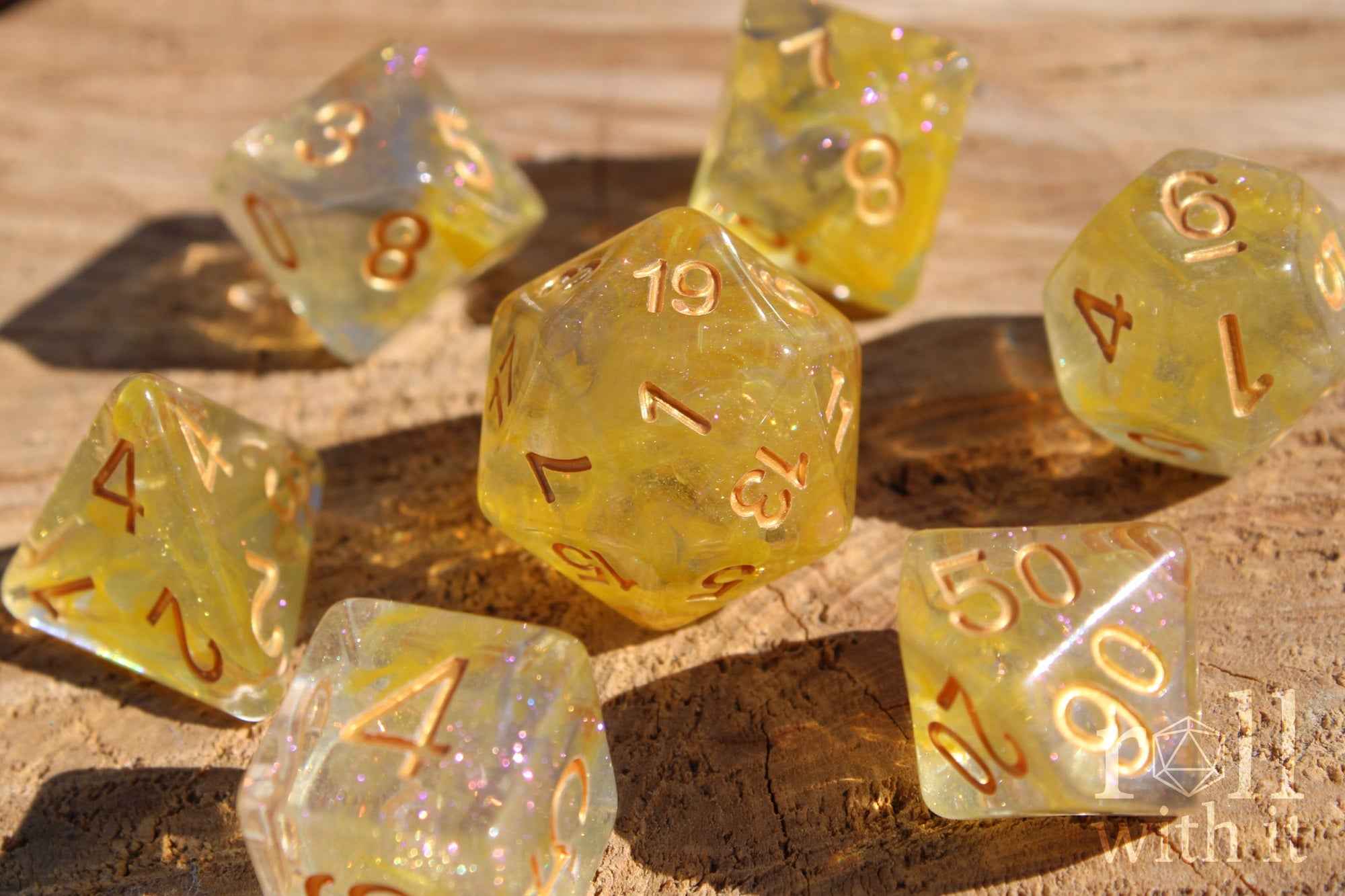 Divine Flame Dice - Dungeons and Dragons Dice Set | 7 Polyhedral Dice | RPG Dice | Tabletop Roleplaying