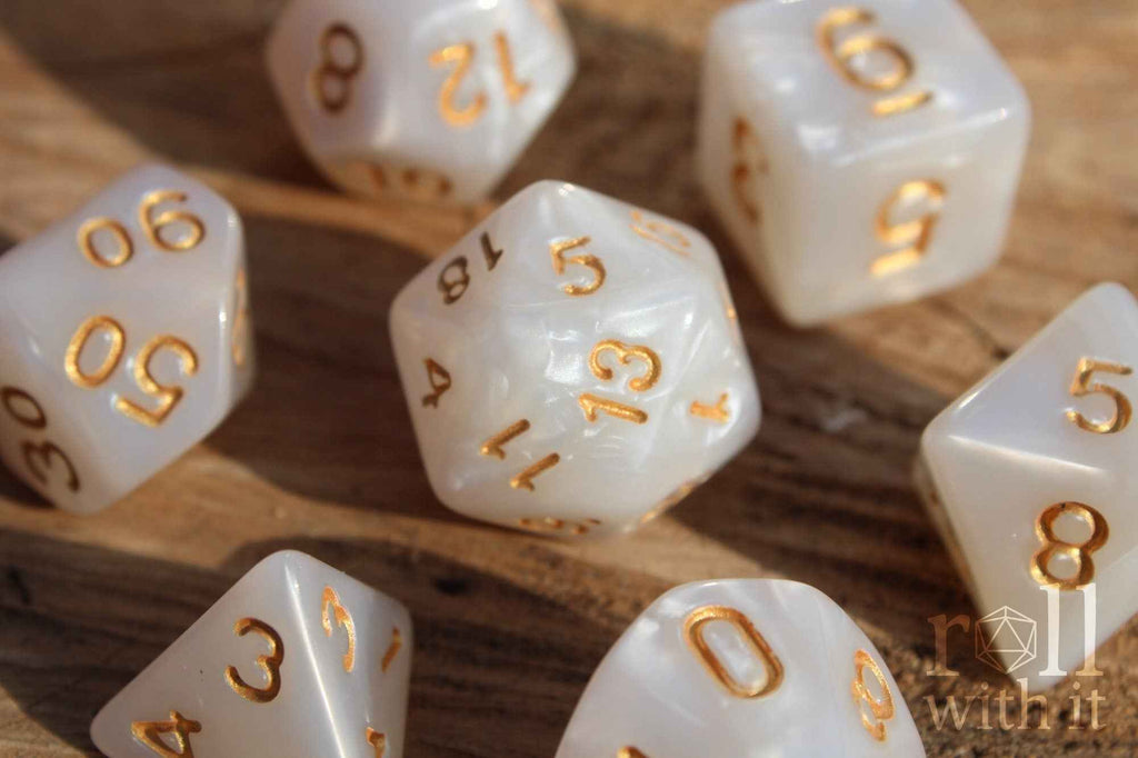 11 Set Pearlescent Paladin Dice - Dungeons and Dragons Dice Set | 11 Polyhedral Dice | RPG Dice | Tabletop Roleplaying