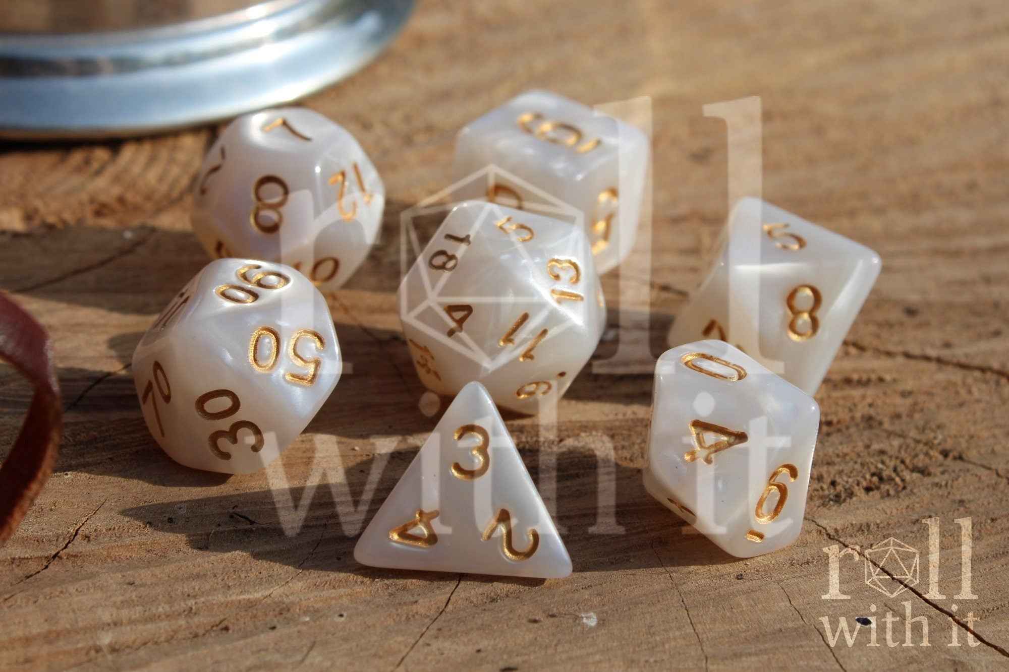 Pearlescent Paladin Dice - Dungeons and Dragons Dice Set | 7 Polyhedral Dice | RPG Dice | Tabletop Roleplaying