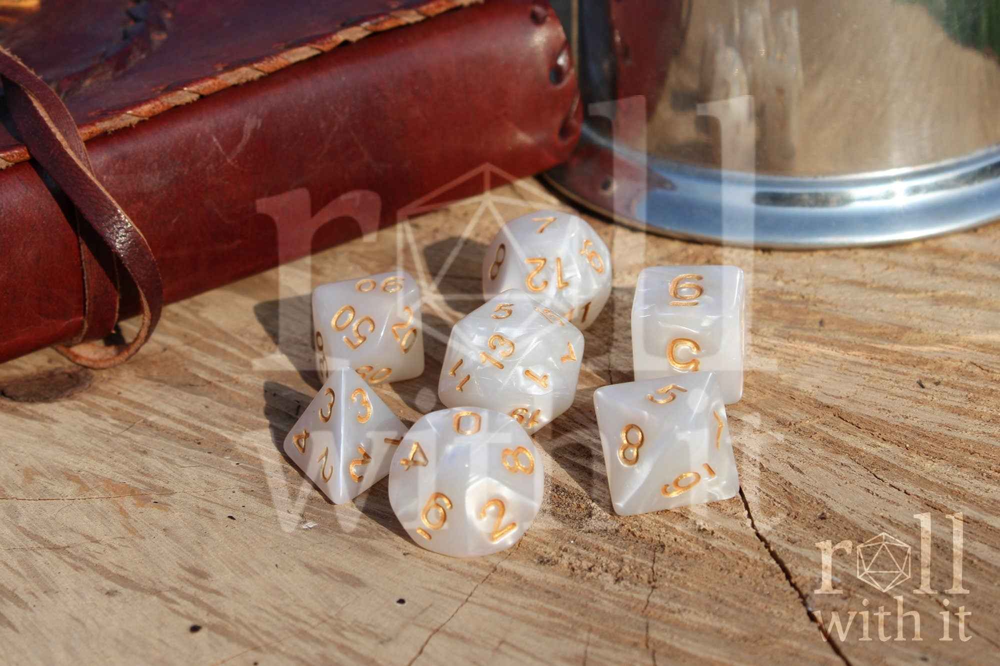 Pearlescent Paladin Dice - Dungeons and Dragons Dice Set | 7 Polyhedral Dice | RPG Dice | Tabletop Roleplaying