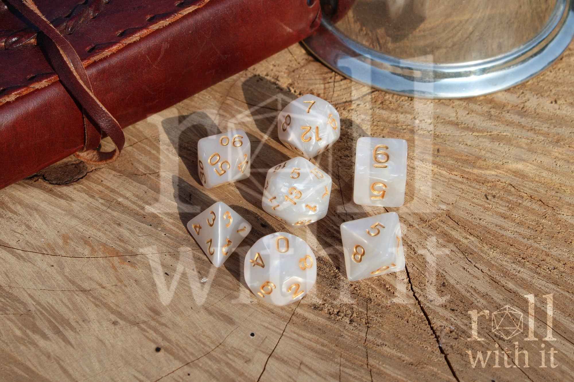 Pearlescent Paladin Dice - Dungeons and Dragons Dice Set | 7 Polyhedral Dice | RPG Dice | Tabletop Roleplaying