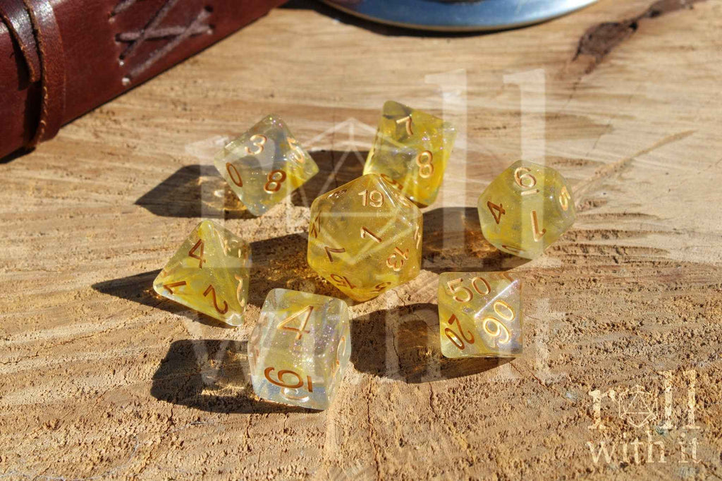 Divine Flame Dice - Dungeons and Dragons Dice Set | 7 Polyhedral Dice | RPG Dice | Tabletop Roleplaying