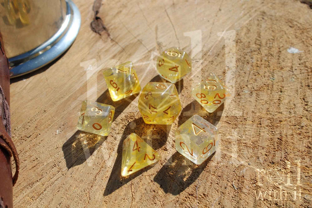 Divine Flame Dice - Dungeons and Dragons Dice Set | 7 Polyhedral Dice | RPG Dice | Tabletop Roleplaying