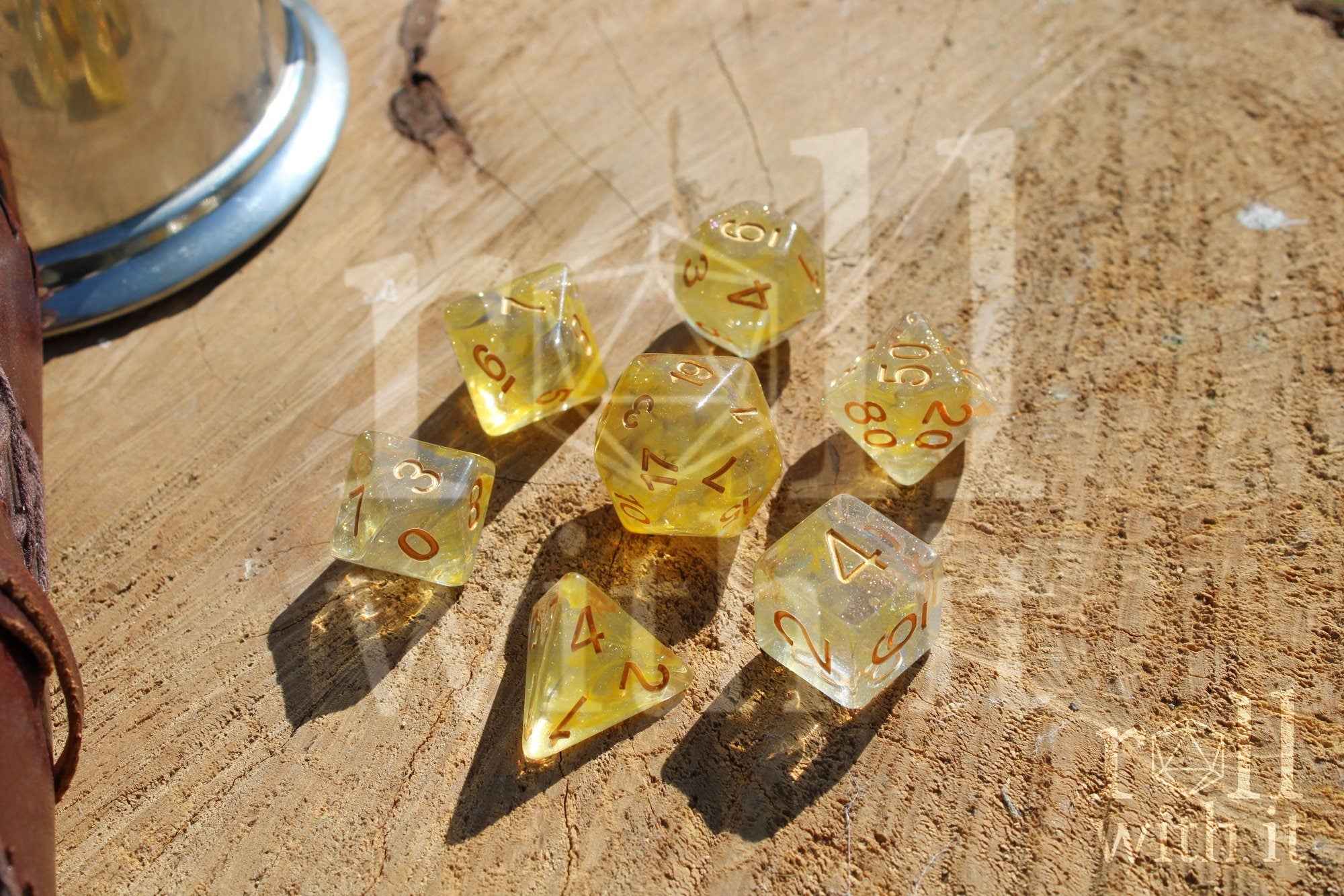 Divine Flame Dice - Dungeons and Dragons Dice Set | 7 Polyhedral Dice | RPG Dice | Tabletop Roleplaying