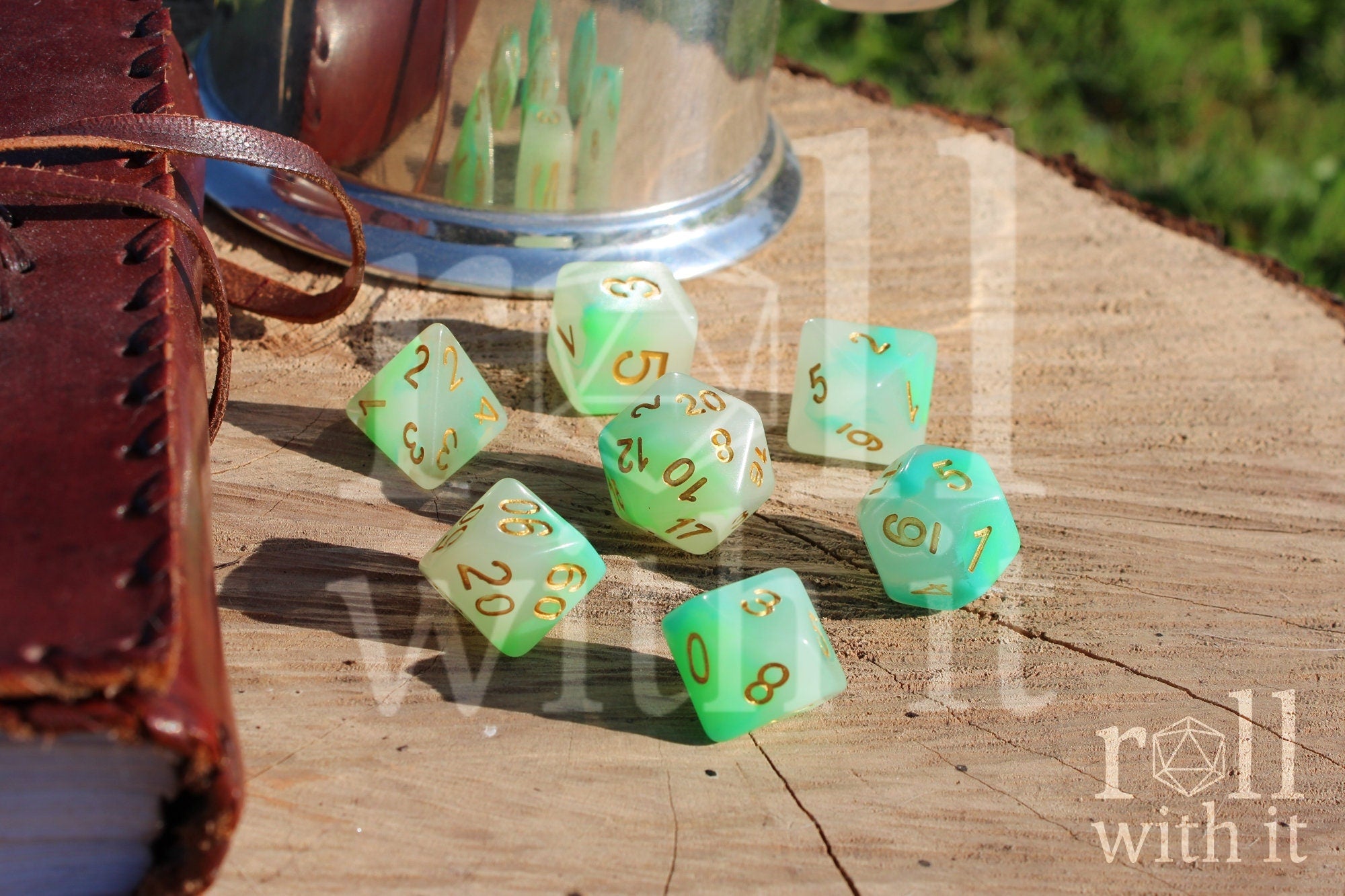 Iced Seaweed Dice - Dungeons and Dragons Dice Set | 7 Polyhedral Dice | RPG Dice | Tabletop Roleplaying