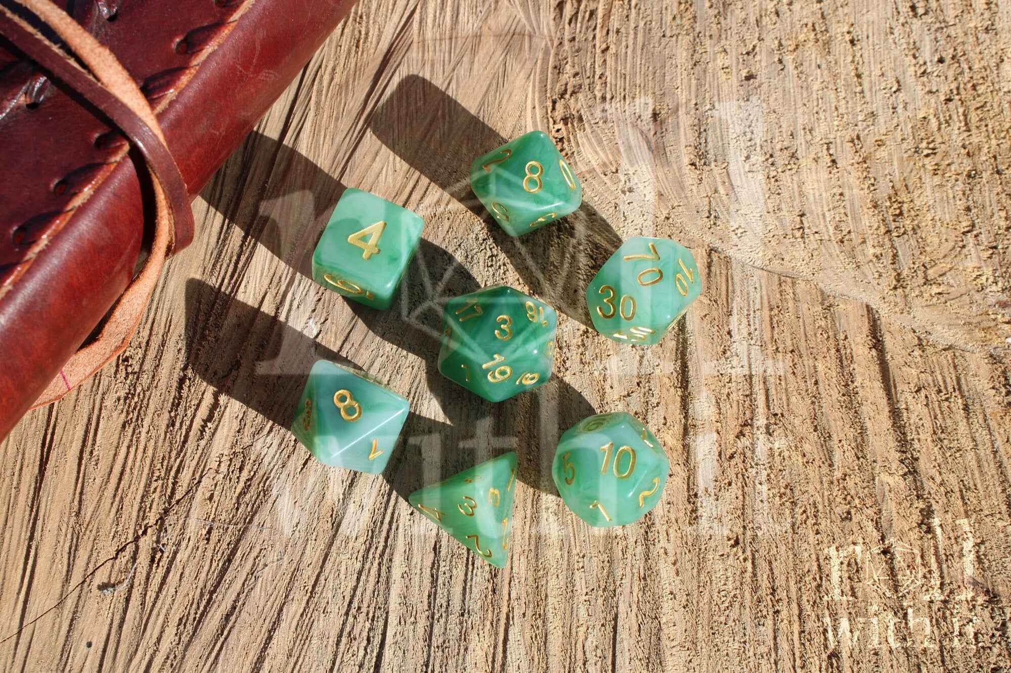 Iceberg Jade Dice - Dungeons and Dragons Dice Set | 7 Polyhedral Dice | RPG Dice | Tabletop Roleplaying
