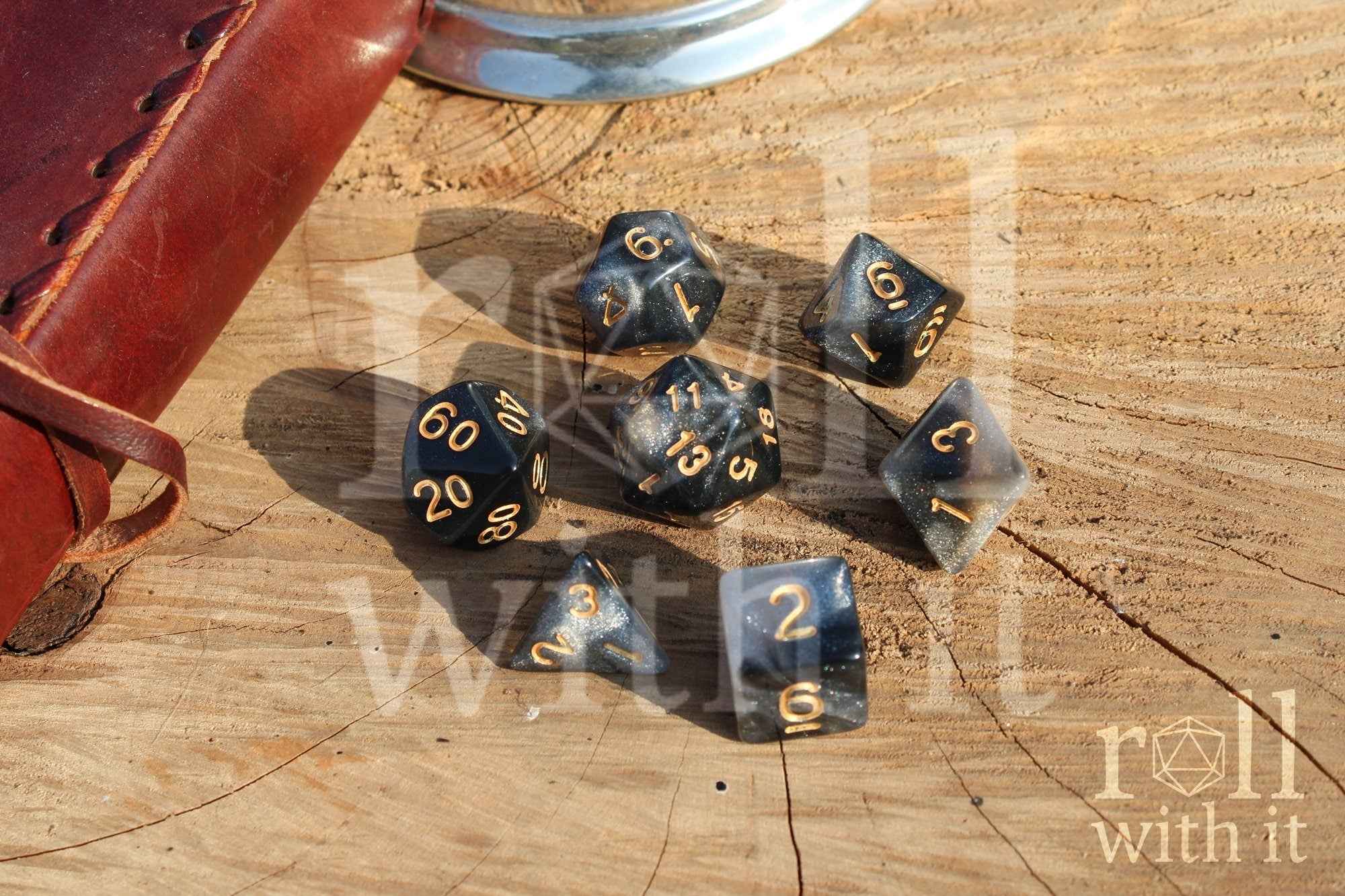 Silver Galaxy Dice - Dungeons and Dragons Dice Set | 7 Polyhedral Dice | RPG Dice | Tabletop Roleplaying