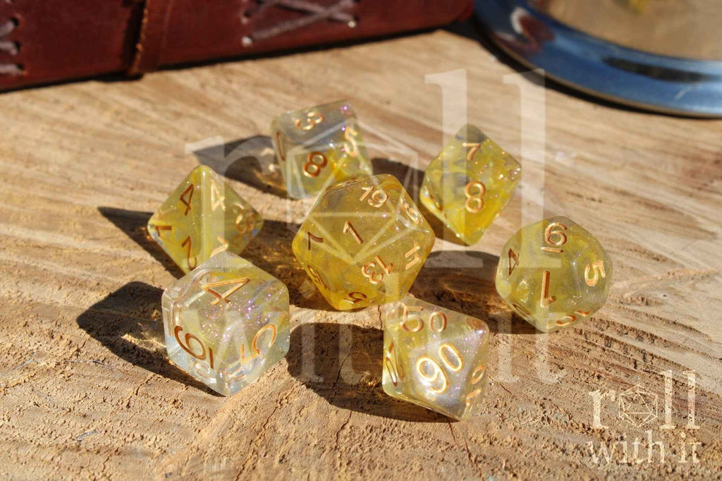 Divine Flame Dice - Dungeons and Dragons Dice Set | 7 Polyhedral Dice | RPG Dice | Tabletop Roleplaying