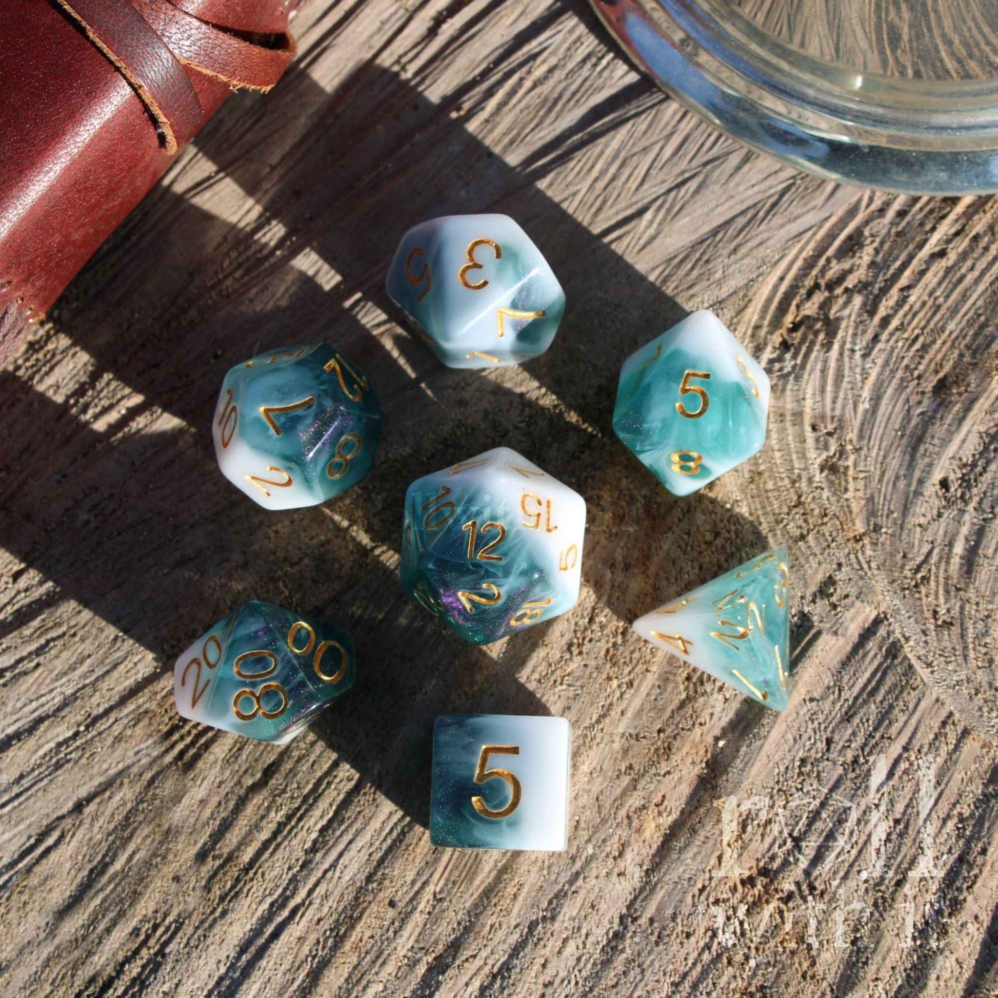 Glacial Tides Dice - Dungeons and Dragons Dice Set | 7 Polyhedral Dice | RPG Dice | Tabletop Roleplaying
