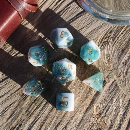 Glacial Tides Dice - Dungeons and Dragons Dice Set | 7 Polyhedral Dice | RPG Dice | Tabletop Roleplaying